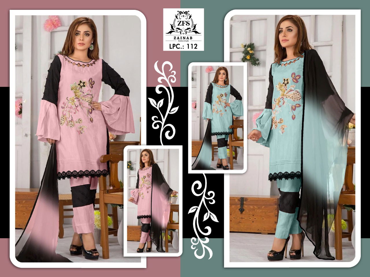 Zainab Fashion Studio Ipc 112 Fancy Designer Festive Wear Pakistani  Ready Made Collection